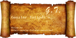 Geszler Tulipán névjegykártya